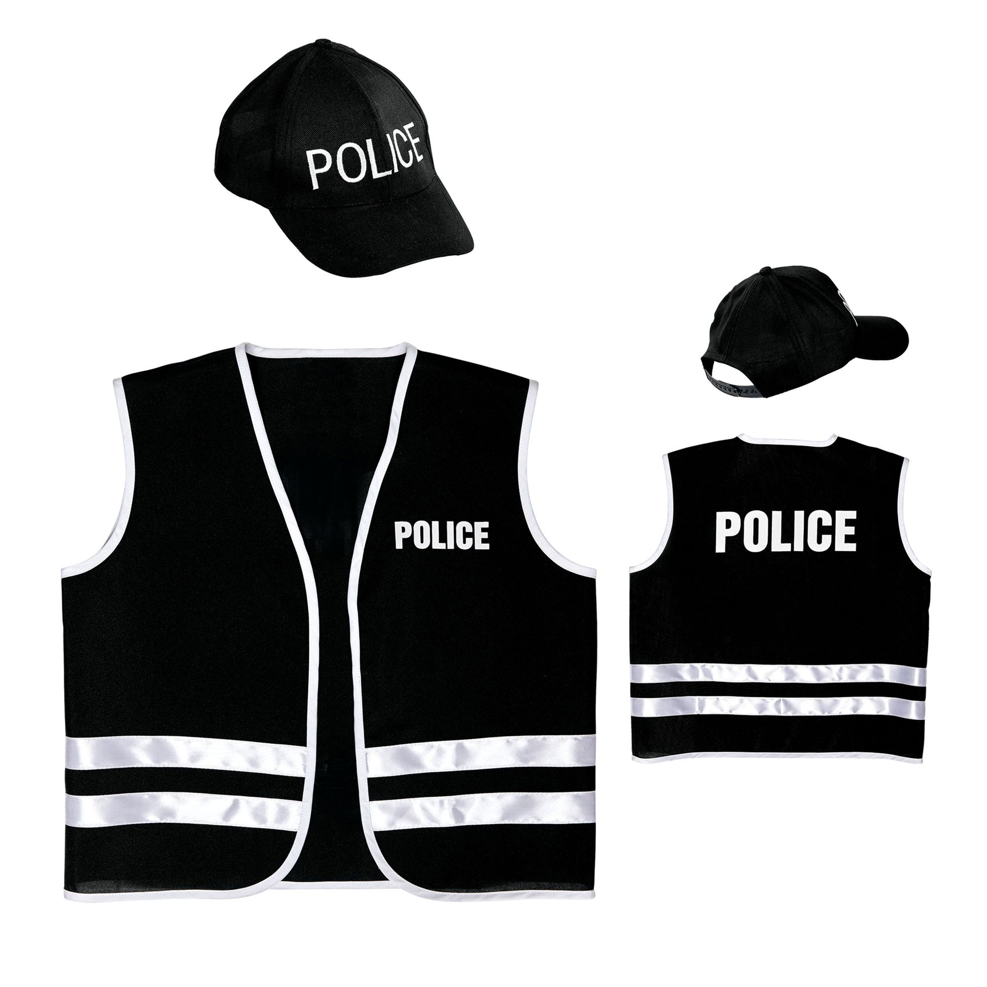 "POLIZIST" (Weste, Basecap) – Vorderansicht