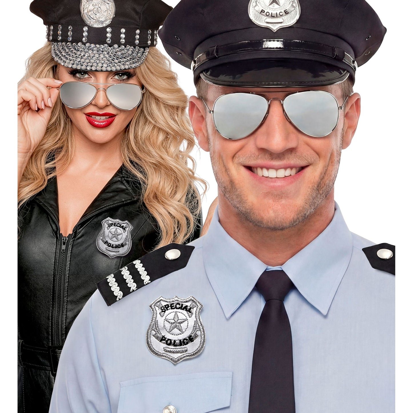 "POLIZISTEN SET" (Sonnenbrille, Schulterklappe, Abzeichen) – Ansicht 3