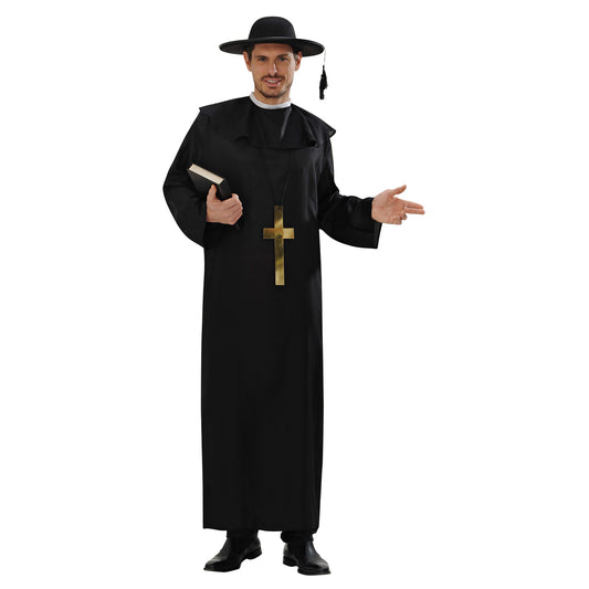 "PRIESTER" (Robe, Kette mit Kreuz) – Vorderansicht