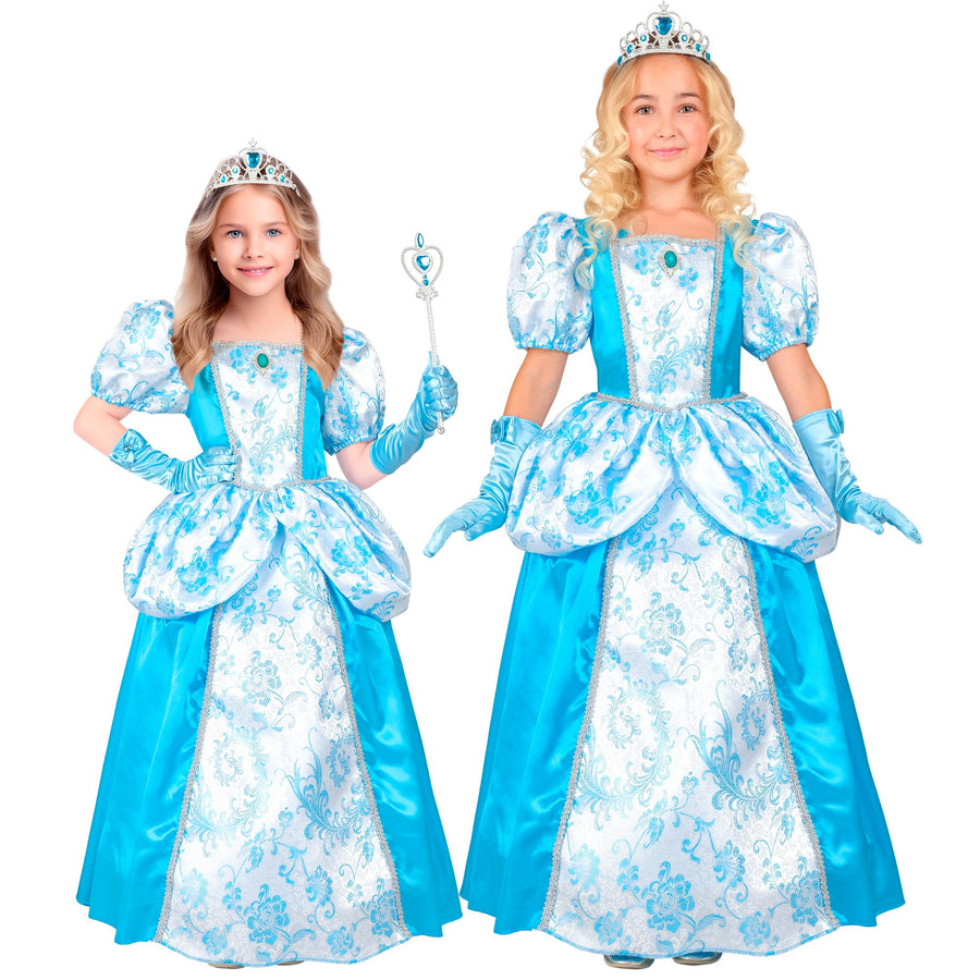 Widmann Eiskönigin Mädchen Kostüm Kleid mit Reifrock Türkis Hellblau – Produktansicht