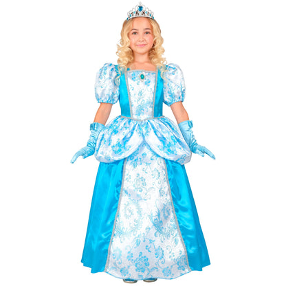 Widmann Eiskönigin Mädchen Kostüm Kleid mit Reifrock Türkis Hellblau – Seitenansicht