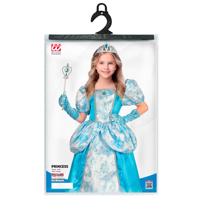 Widmann Eiskönigin Mädchen Kostüm Kleid mit Reifrock Türkis Hellblau – Verpackung
