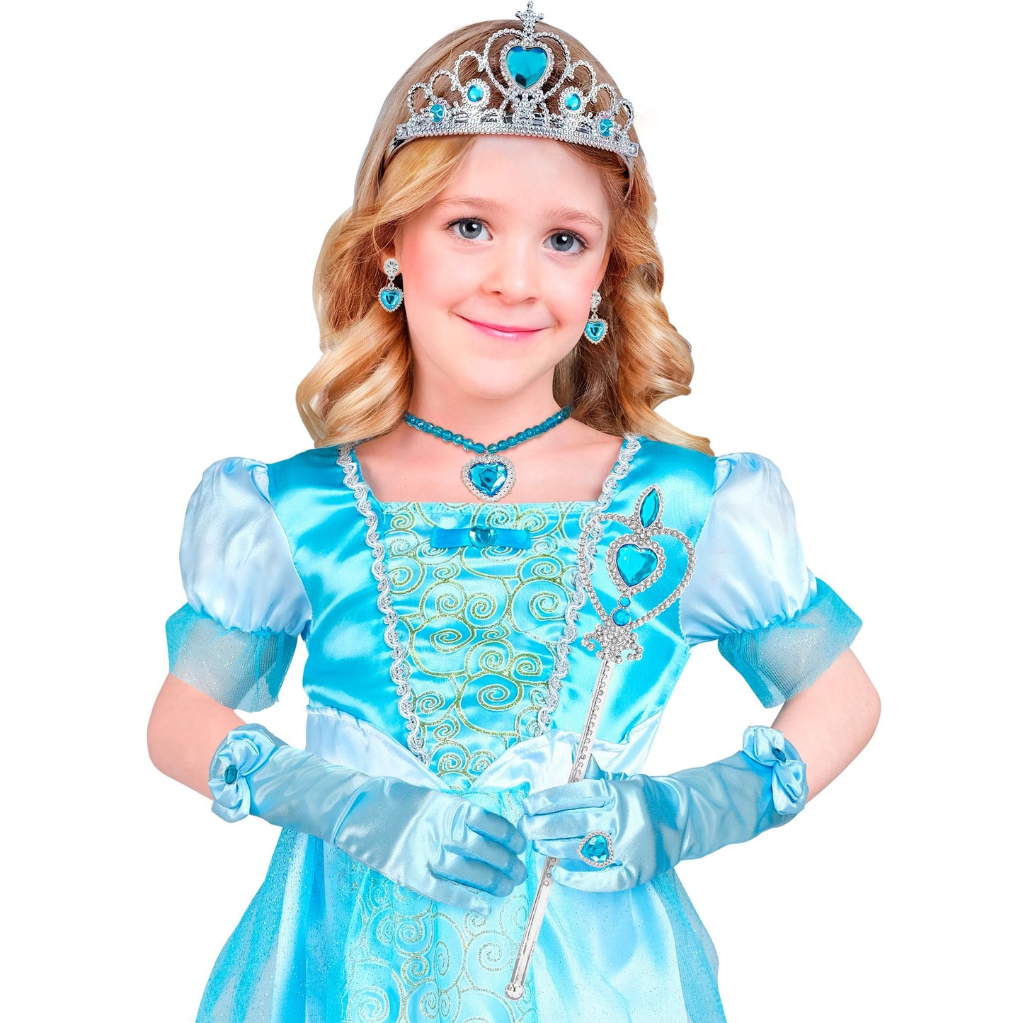 "PRINZESSIN SET (Tiara, Handschuhe, Halskette, Ohrringe, Zauberstab) – Ansicht 3