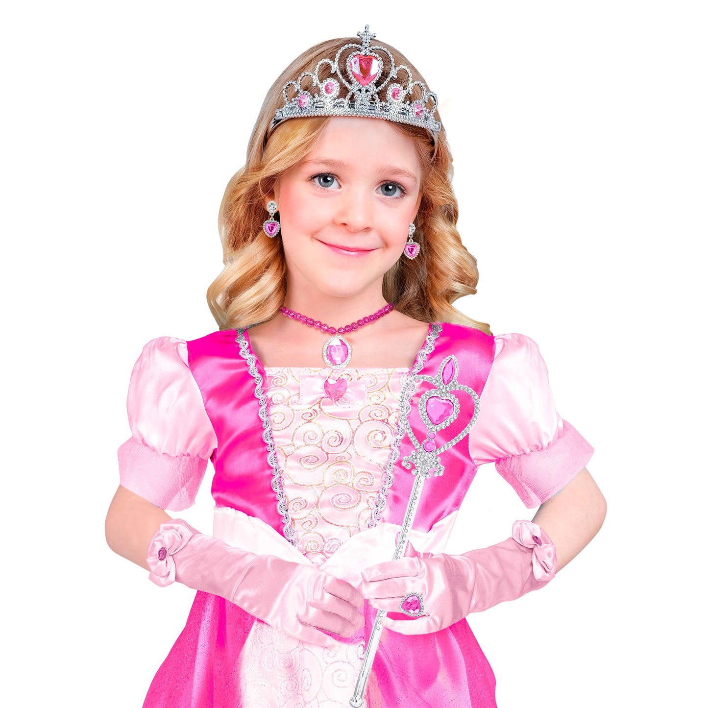 "PRINZESSIN SET (Tiara, Handschuhe, Halskette, Ohrringe, Zauberstab) – Ansicht 4