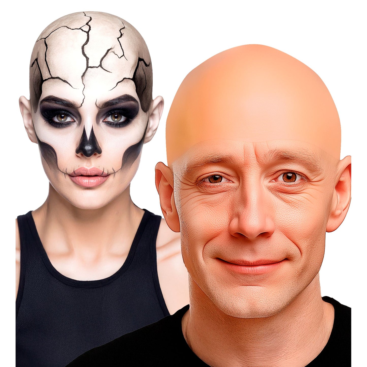 "PROFESSIONELLE GLATZE" aus Latex – Vorderansicht