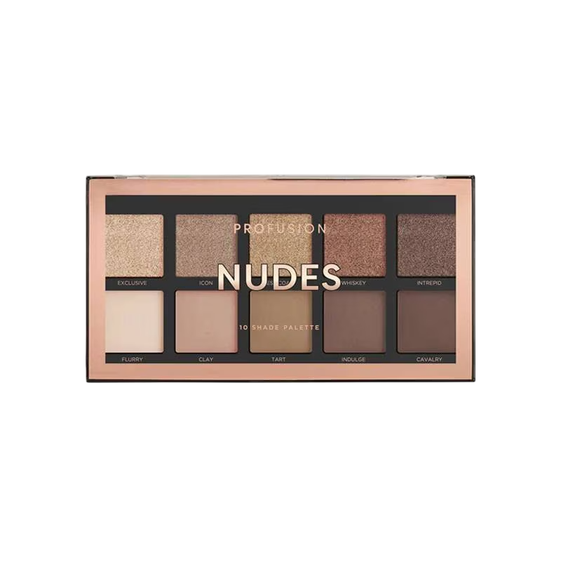 Profusion Cosmetics, Nudes, Lidschattenpalette, Aktaufnahmen, 10 Schattierungen, 103 g