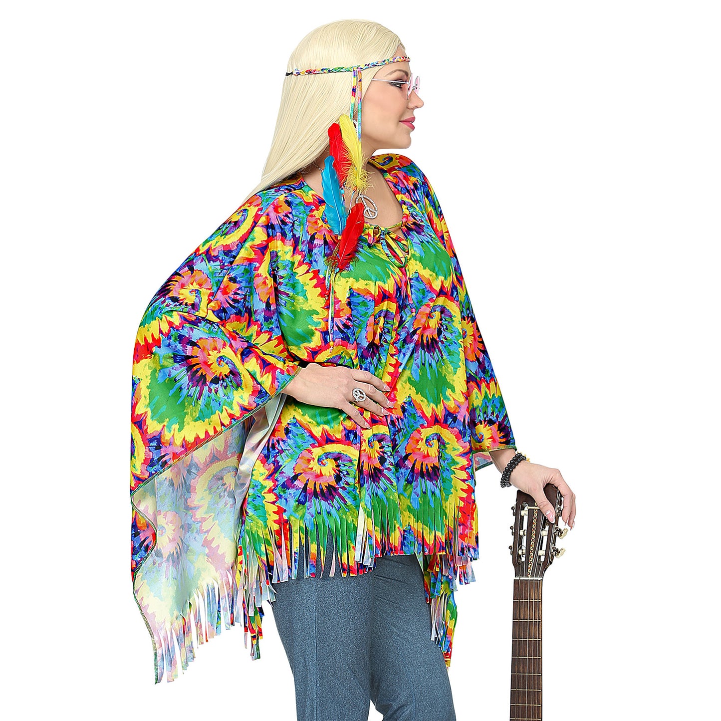 "PSYCHEDELIC HIPPIE" (Poncho, Stirnband) – Ansicht 3