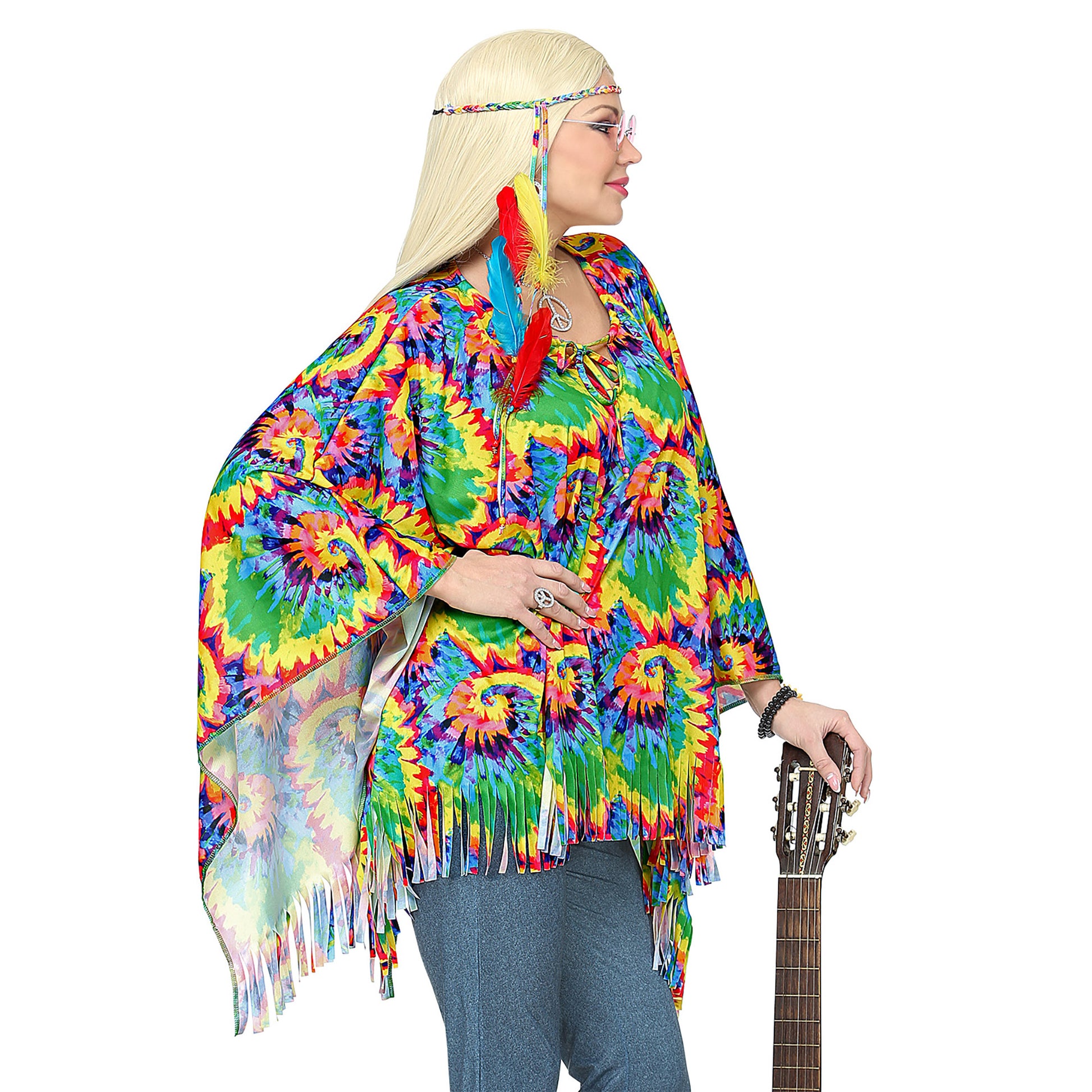 "PSYCHEDELIC HIPPIE" (Poncho, Stirnband) – Ansicht 3