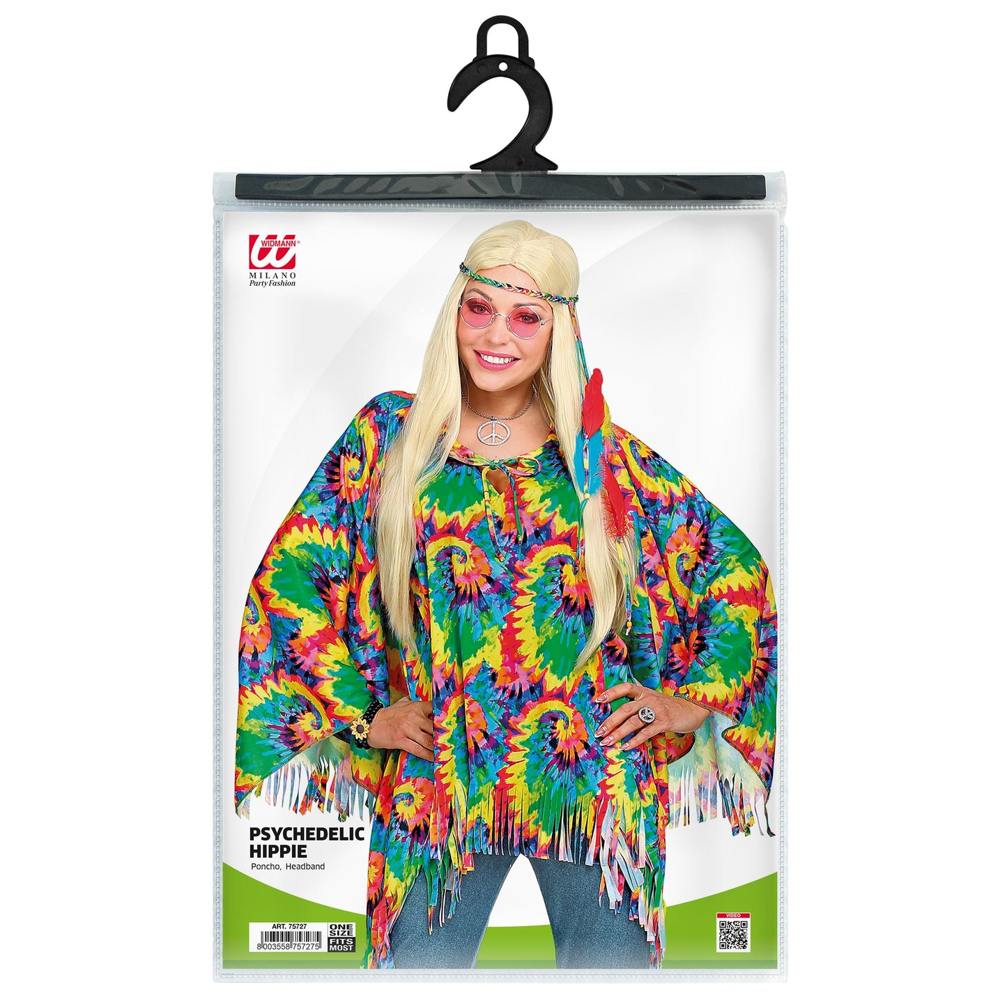 "PSYCHEDELIC HIPPIE" (Poncho, Stirnband) – Ansicht 5