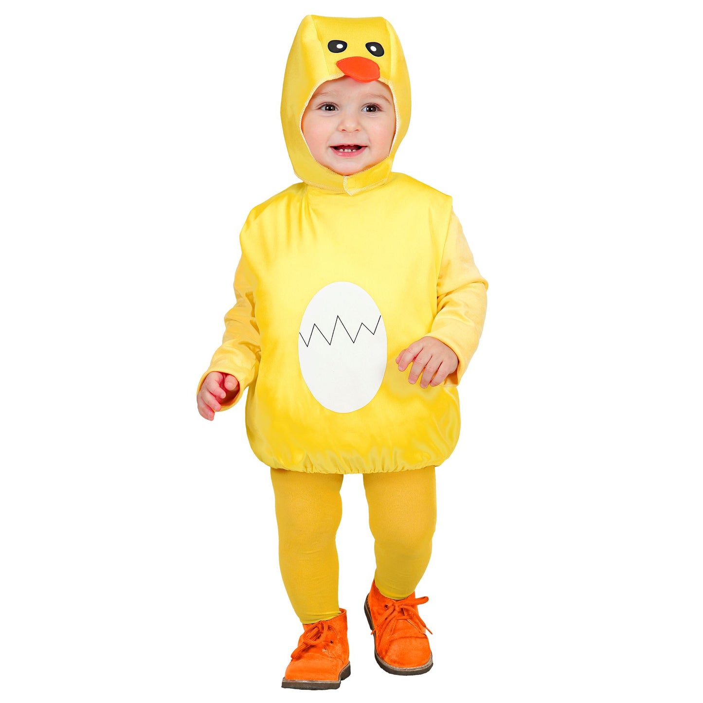 "PUFFY CHICK" (Overall, Kopfbedeckung) – Vorderansicht