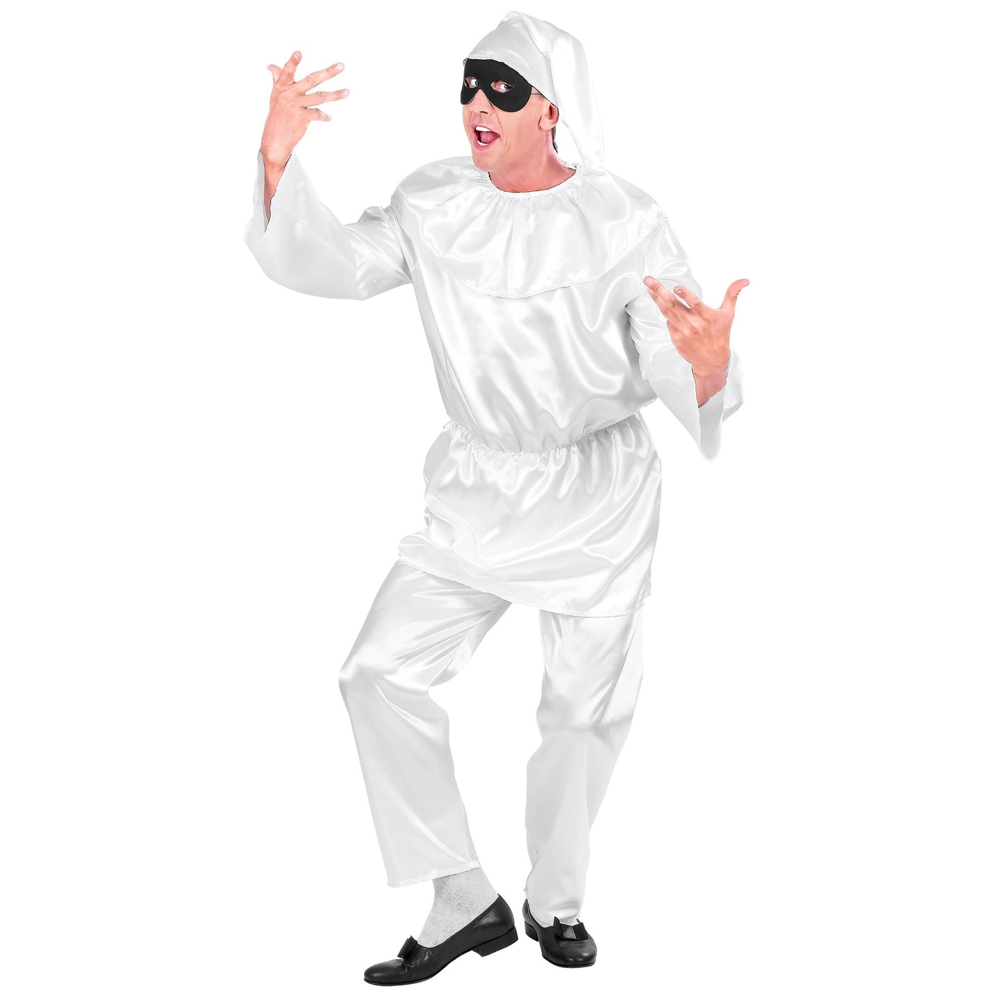 "PULCINELLA" (Kasack, Hose, Hut) – Vorderansicht