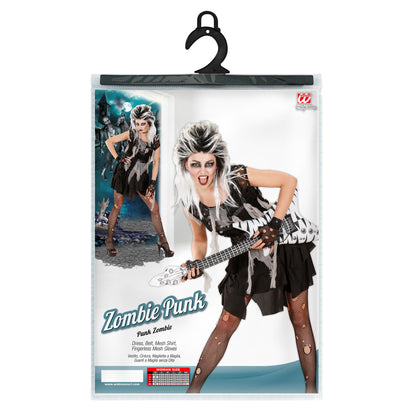 "PUNK ZOMBIE" (Kleid, Netzshirt, fingerlose Netzhandschuhe) – Ansicht 3