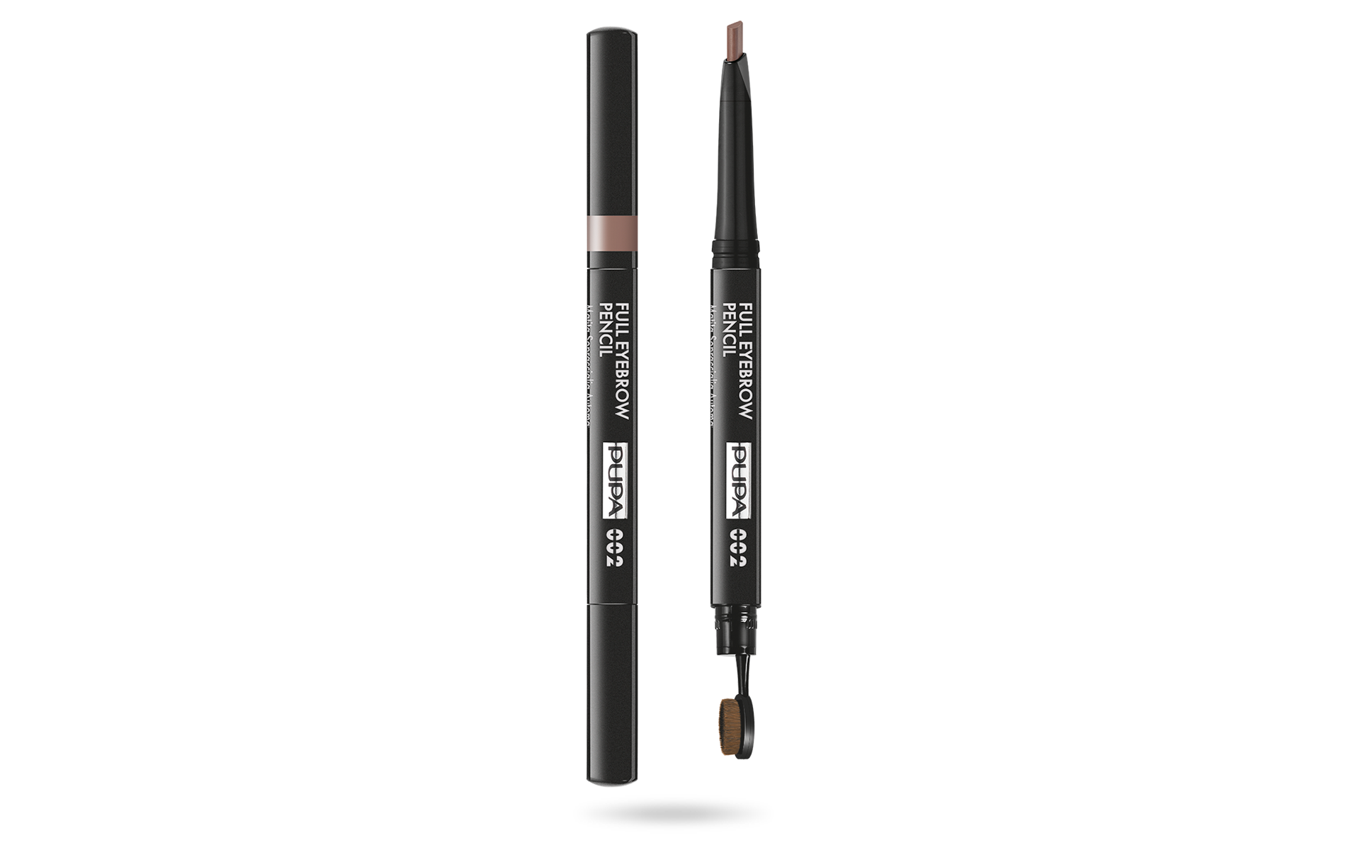 Pupa Pupa, Full, Parabenfrei, Definierer, Beidseitig, Augenbrauencreme-Stift & Bürste 2-in-1, 002, Braun, 0.2 g Regular