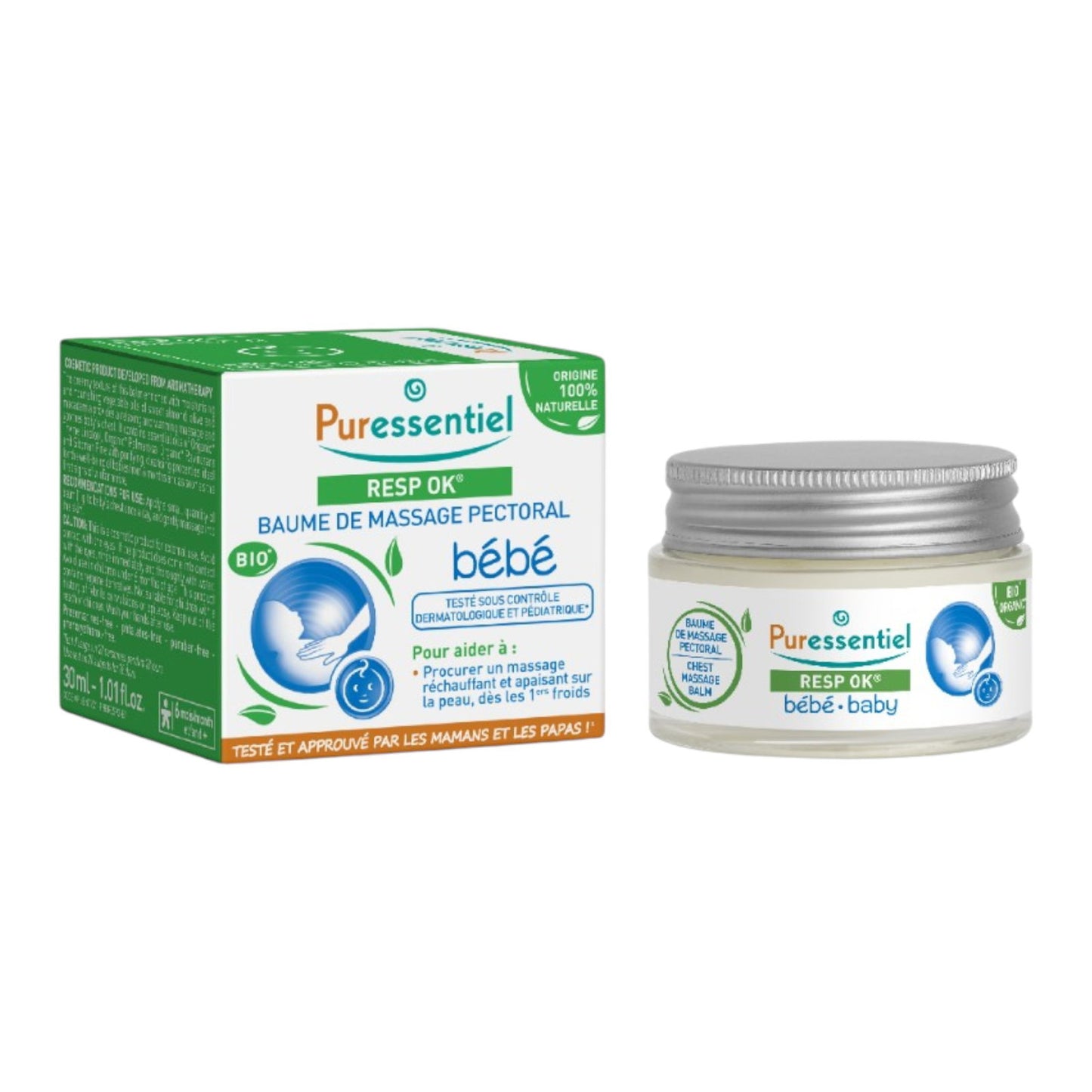Puressentiel, Baby - Resp OK, Natürliche Inhaltsstoffe, Körperbalsam, Für den Brustbereich, 30 ml