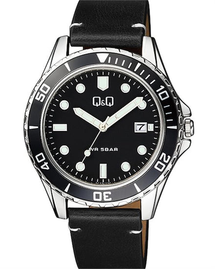 Q&Q GENT DATE A172J332Y Date Armbanduhr 43 mm