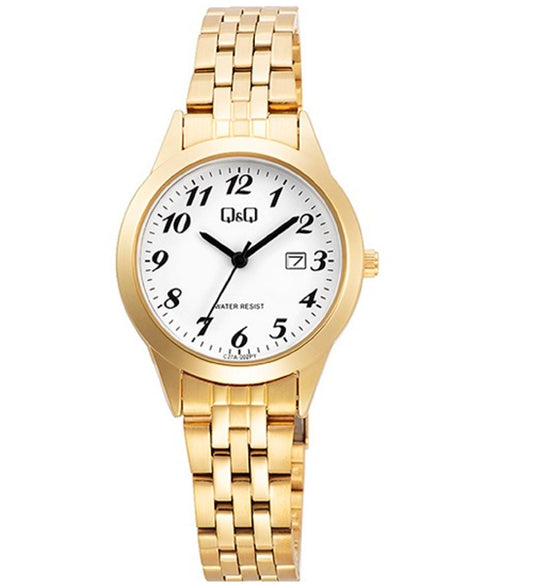 Q&Q LADY DATE C27A-002PY Date Armbanduhr 22 mm