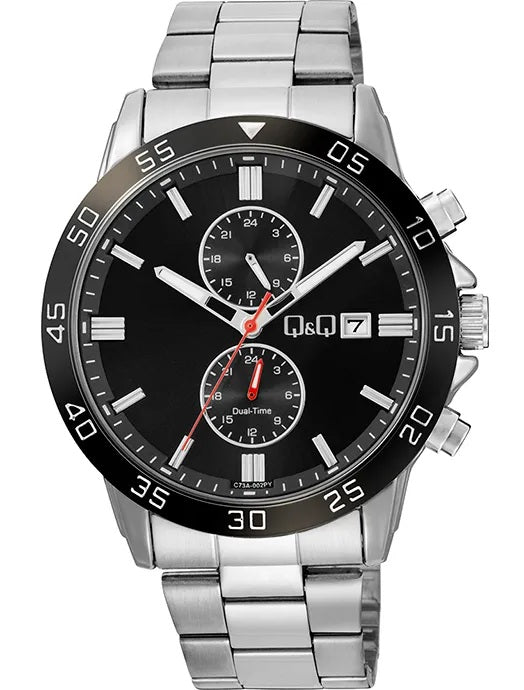 Q&Q Mod- GENT CHRONO C73A-002PY Chronograph Armbanduhr 44 mm