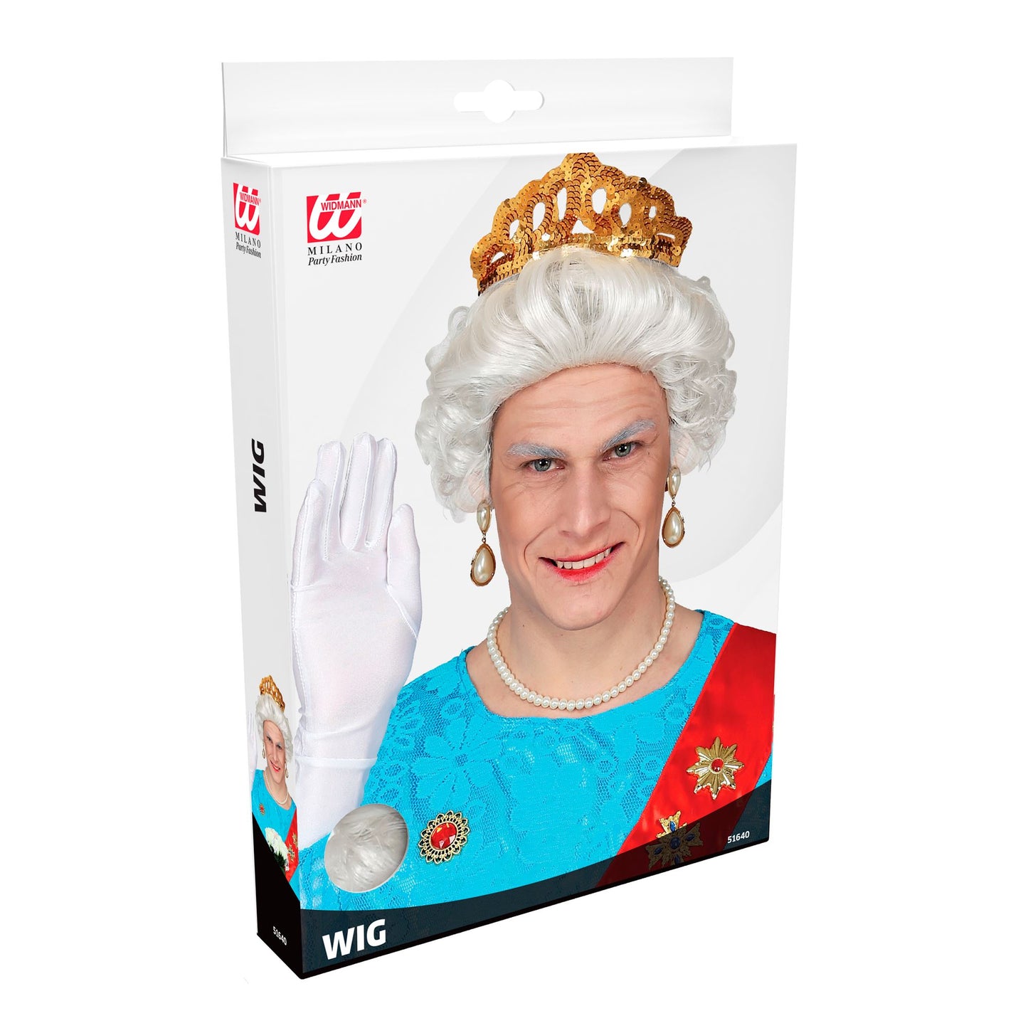 "QUEEN PERÜCKE" in Box – Detailansicht
