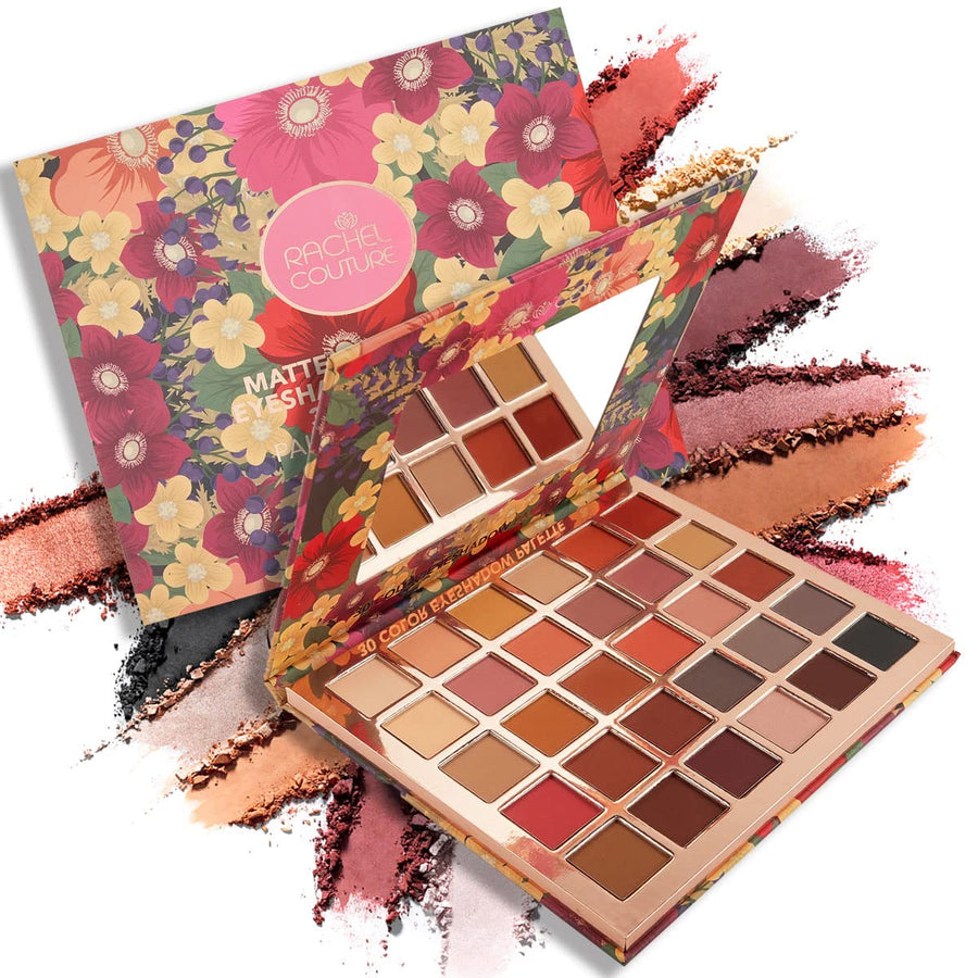 Rachel Couture Matte About You Lidschattenpalette mit 30 matten Farben, 48 g