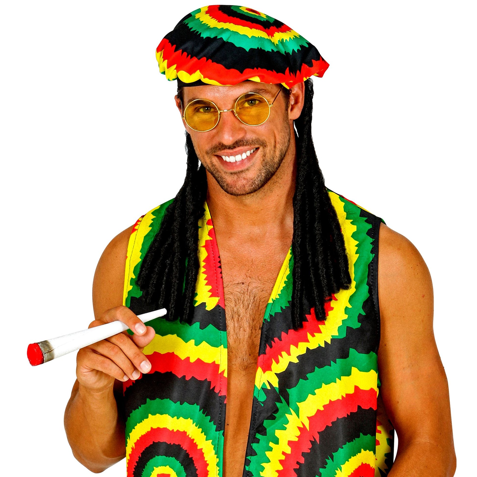"RASTAMANN" (Mütze mit Dreadlocks, Brille, Joint) – Ansicht 3