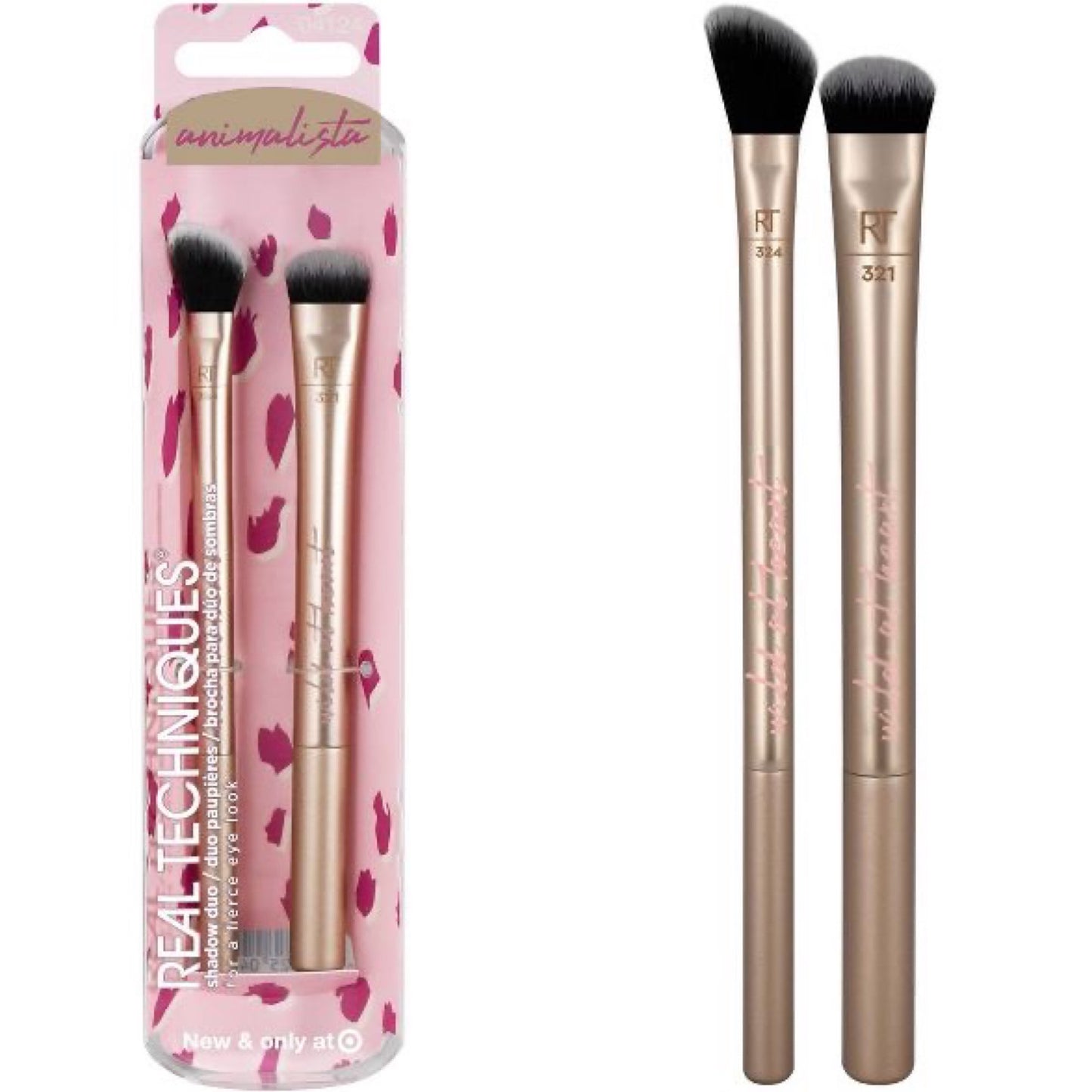 Real Techniques Duo Set, Real Techniques, Animalista Duo, Puderpinsel, 2 stk Regular