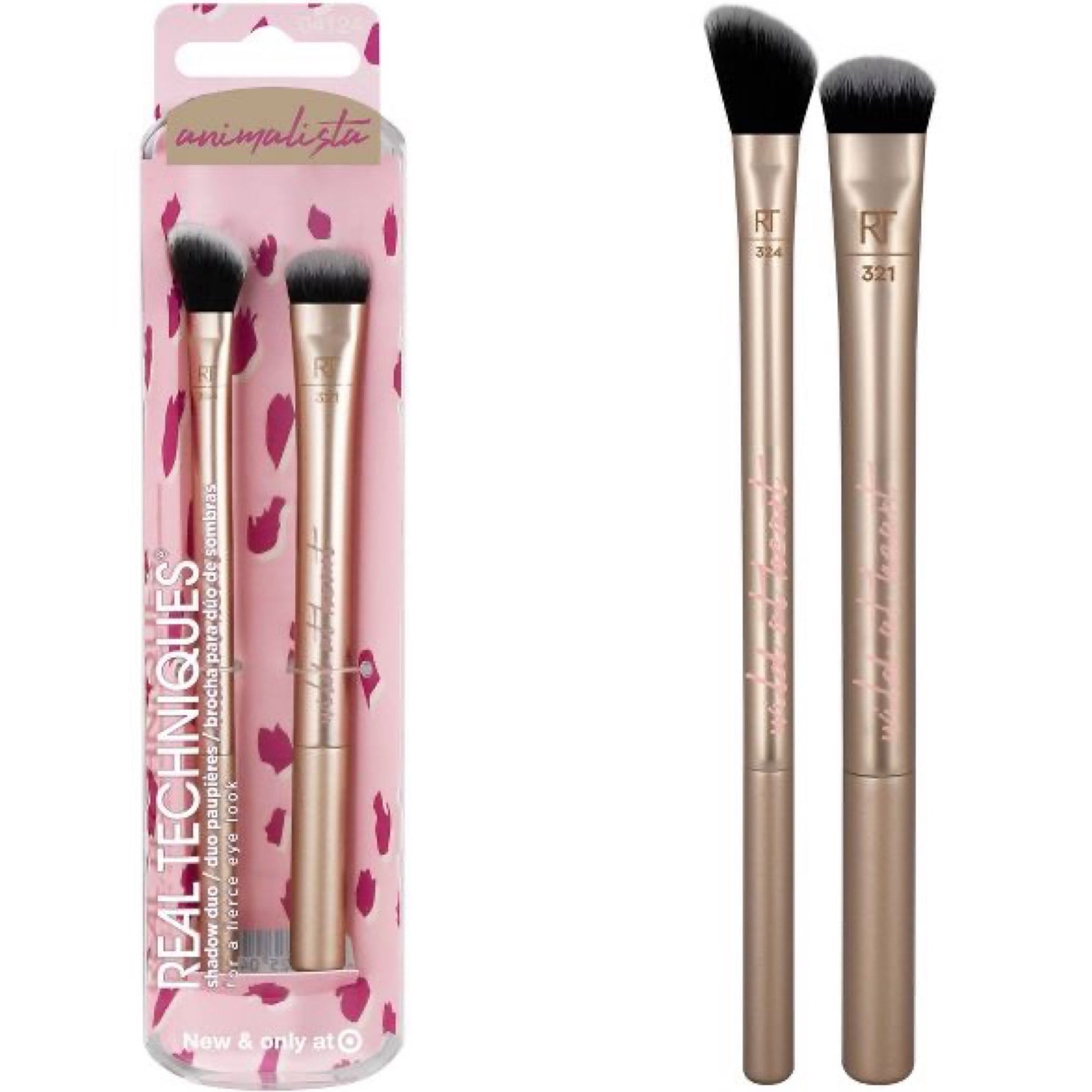 Real Techniques Duo Set, Real Techniques, Animalista Duo, Puderpinsel, 2 stk Regular