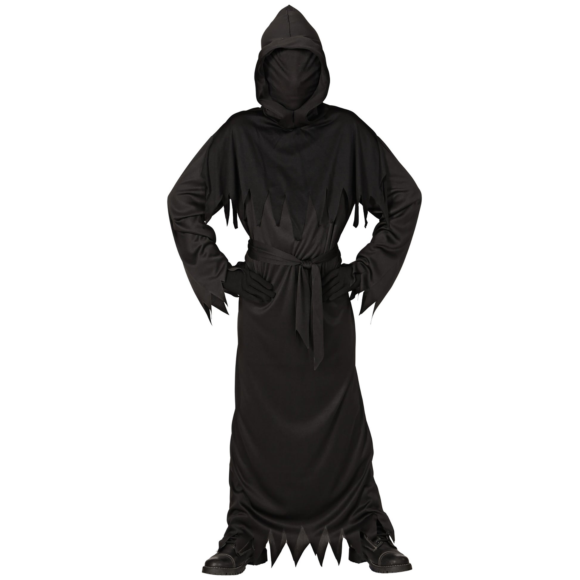 "REAPER" (Robe mit Kapuze Maske unsichtbares Gesicht, Gürtel) – Vorderansicht