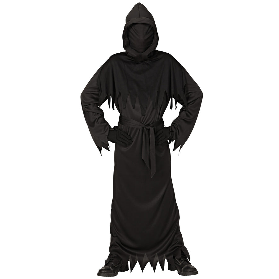 "REAPER" (Robe mit Kapuze Maske unsichtbares Gesicht, Gürtel) – Vorderansicht