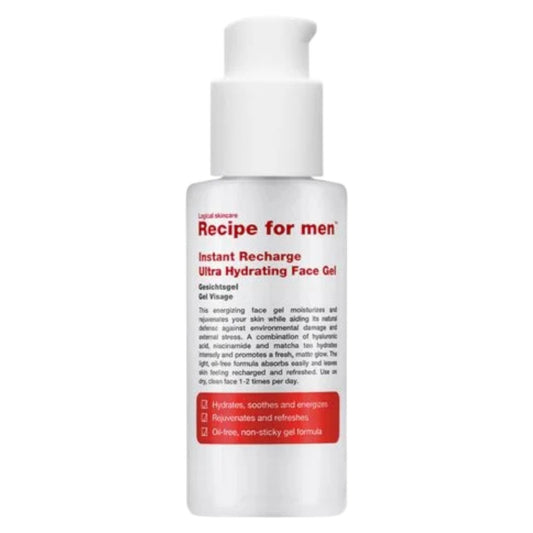 Recipe For Men Recipe For Men, Instant Recharge, Hyaluronsäure, Feuchtet an, Gel, Gesicht, 75 ml Regular