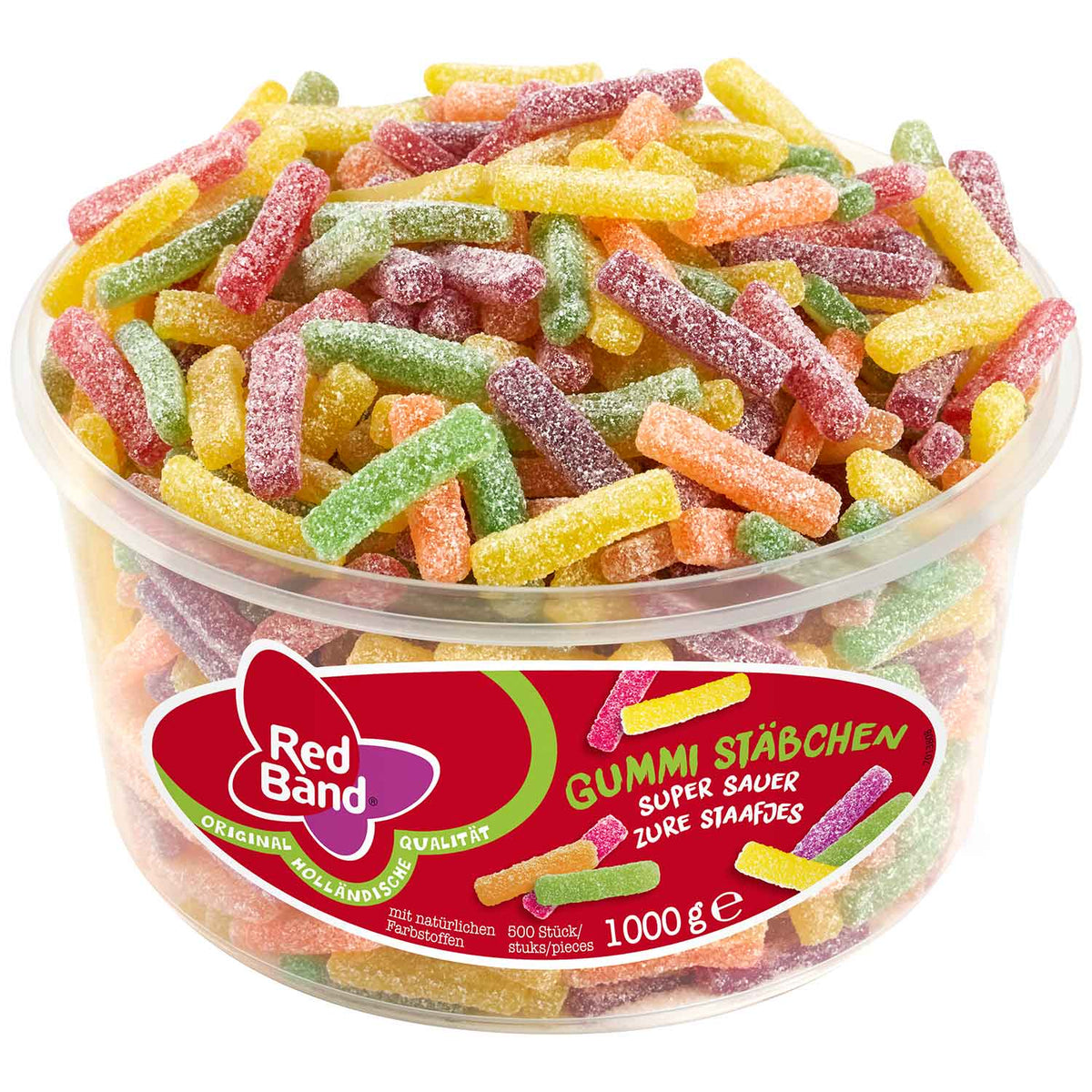 Red Band Gummi Stäbchen super sauer 500 Stück 1 kg Packung
