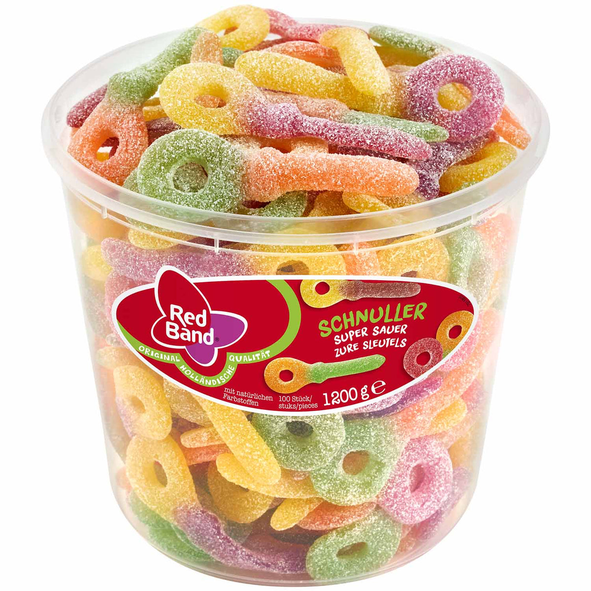 Red Band Schnuller super sauer Fruchtgummi 100 Stück 1200 g