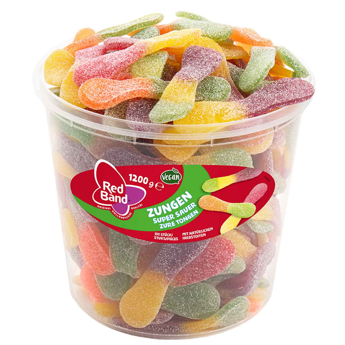 Red Band Zungen super sauer Fruchtgummi 100 Stück 1200 g – Produktansicht