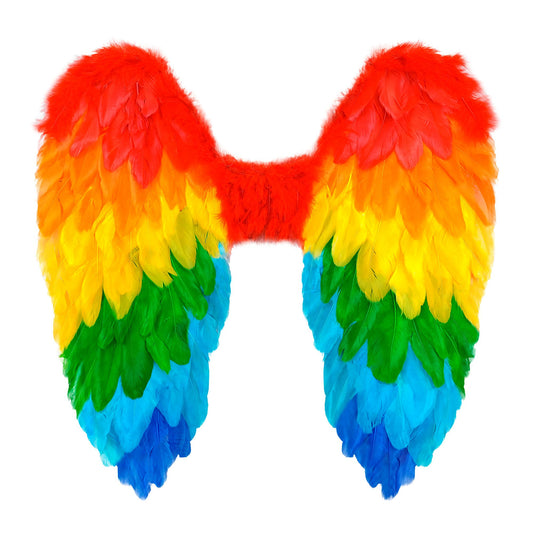 "REGENBOGEN FALTBARE FEDERFLÜGEL" 50x50 cm – Vorderansicht