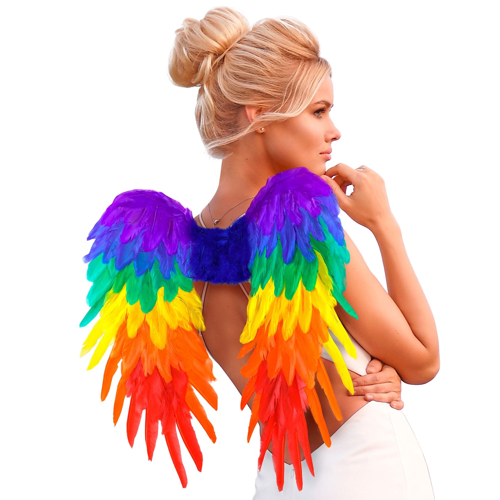 "REGENBOGEN FALTBARE FEDERFLÜGEL" 50x50 cm – Ansicht 3