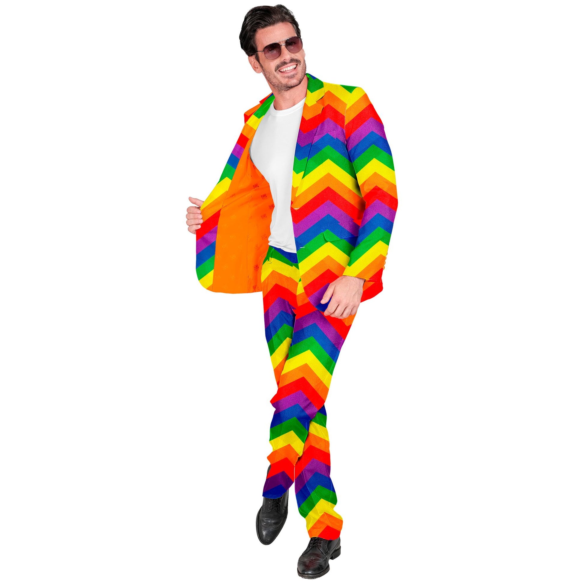 "REGENBOGEN PARTY FASHION ANZUG" (Jackett, Hose) – Detailansicht
