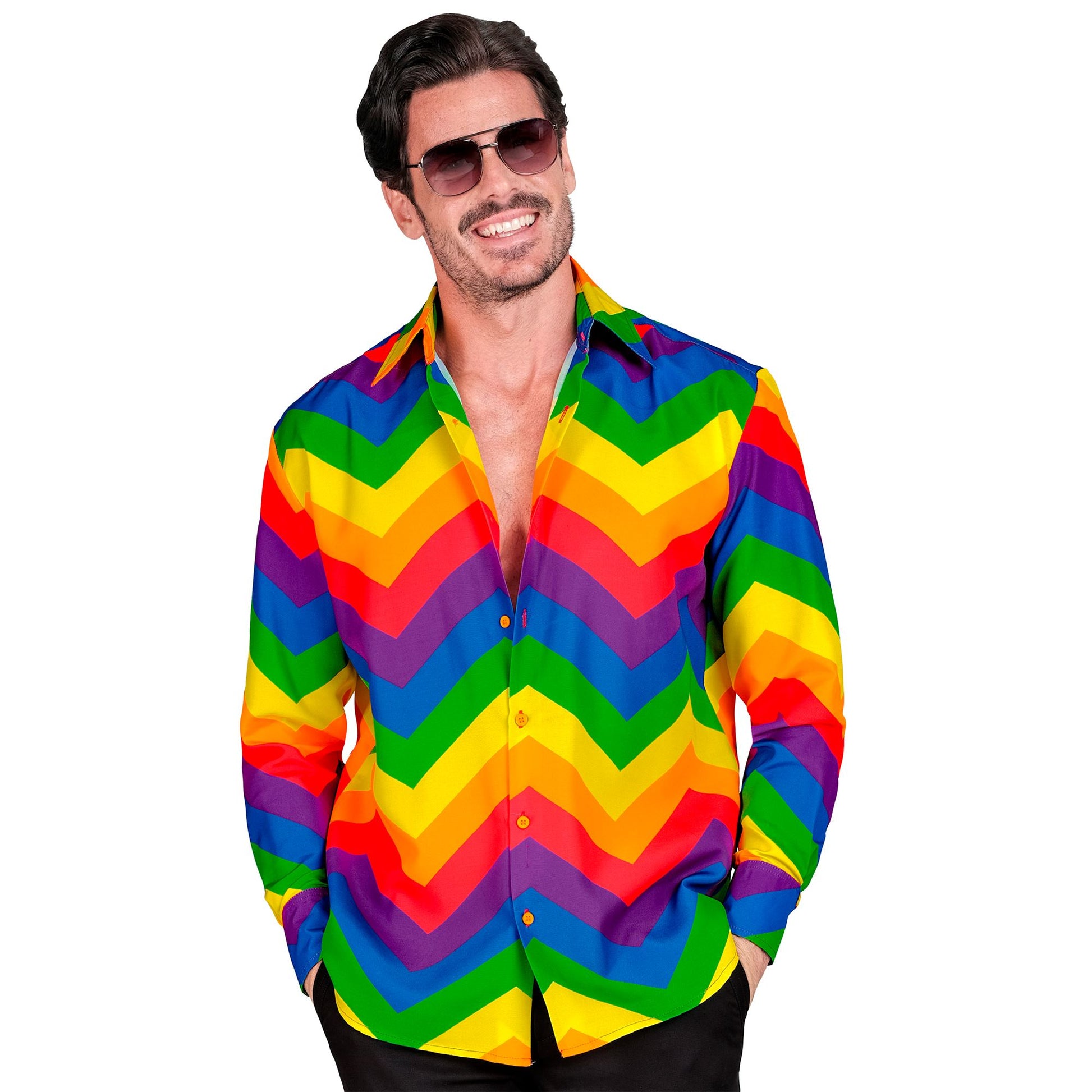 "REGENBOGEN PARTY FASHION HEMD" (Hemd) – Vorderansicht