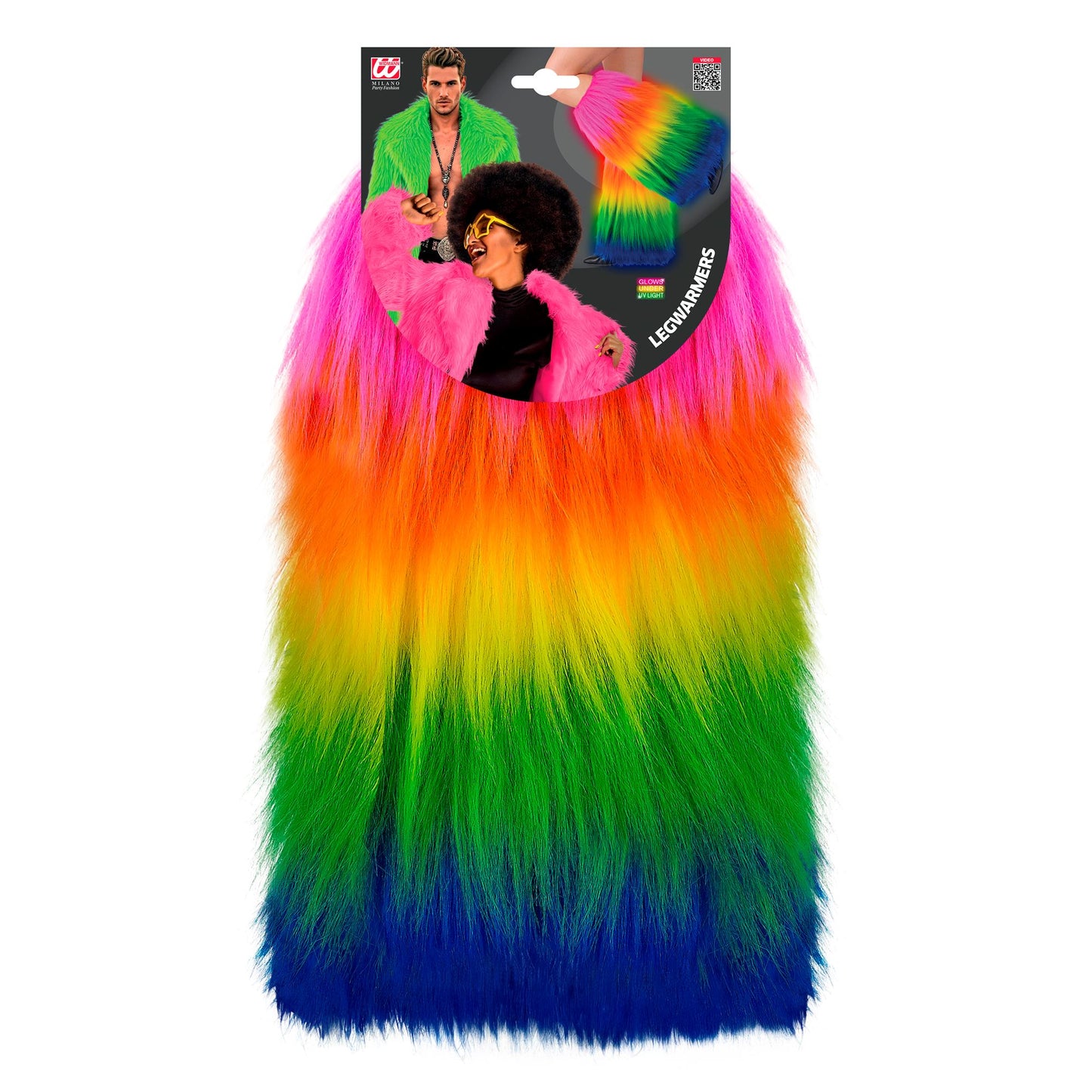 Widmann Regenbogen Plüsch Beinstulpen Legwarmers – Detailansicht