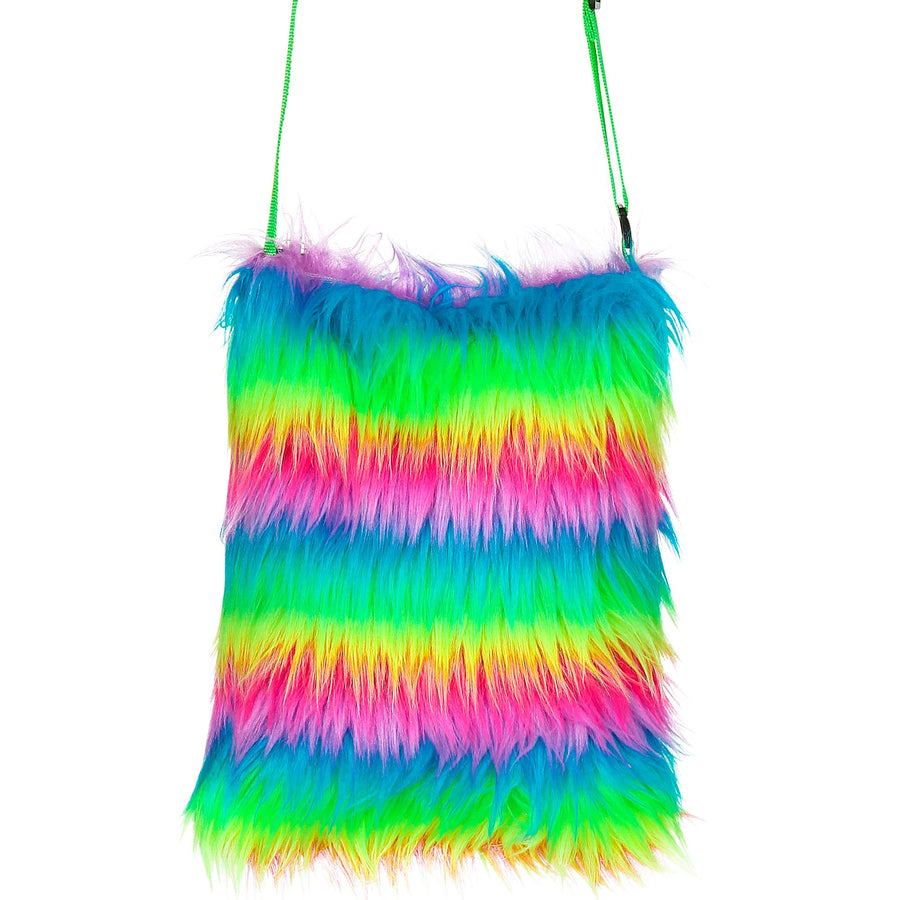 "REGENBOGEN PLÜSCH HANDTASCHE" – Detailansicht