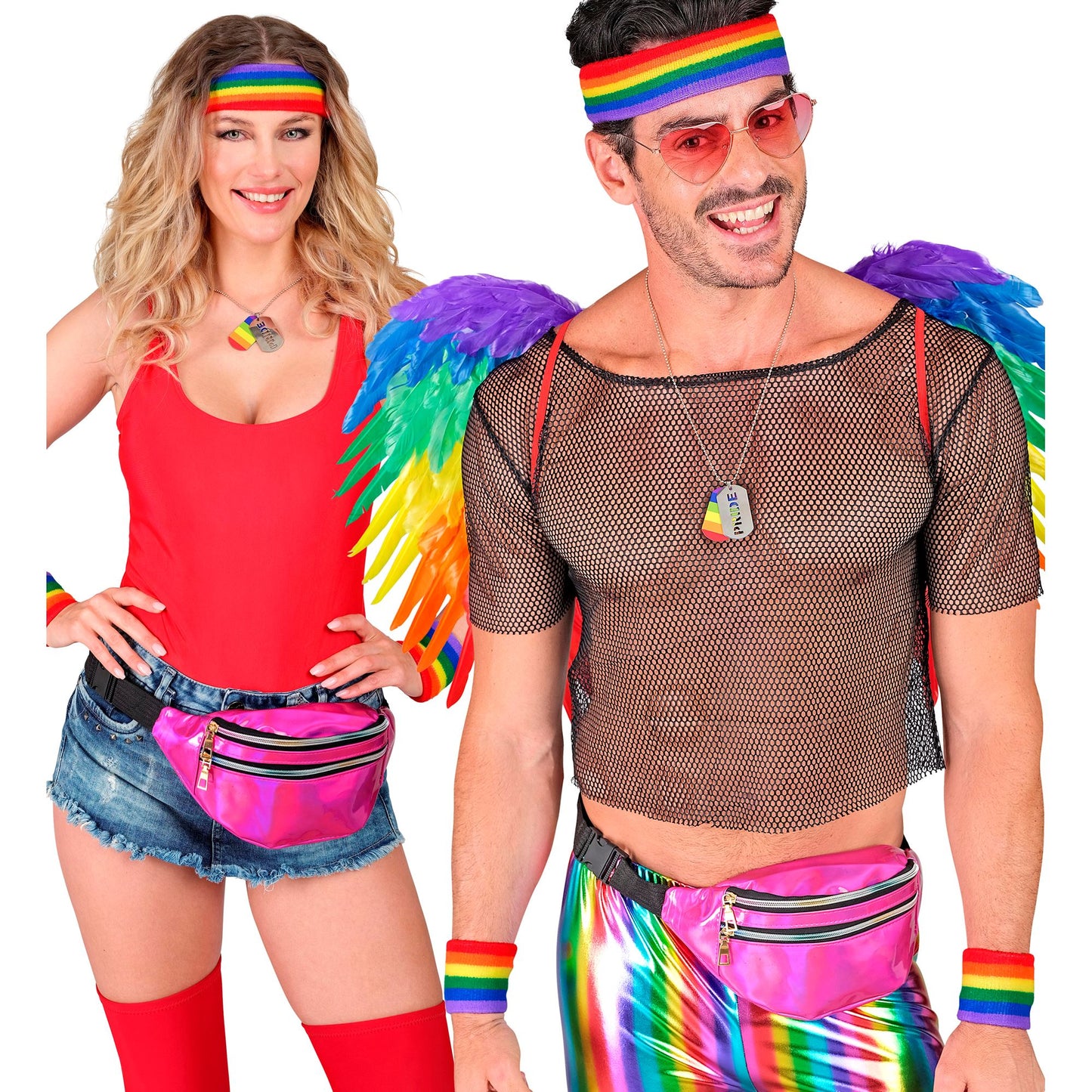 "REGENBOGEN SCHWEIßBÄNDER" (Stirnband und 2 Armbänder) – Ansicht 5