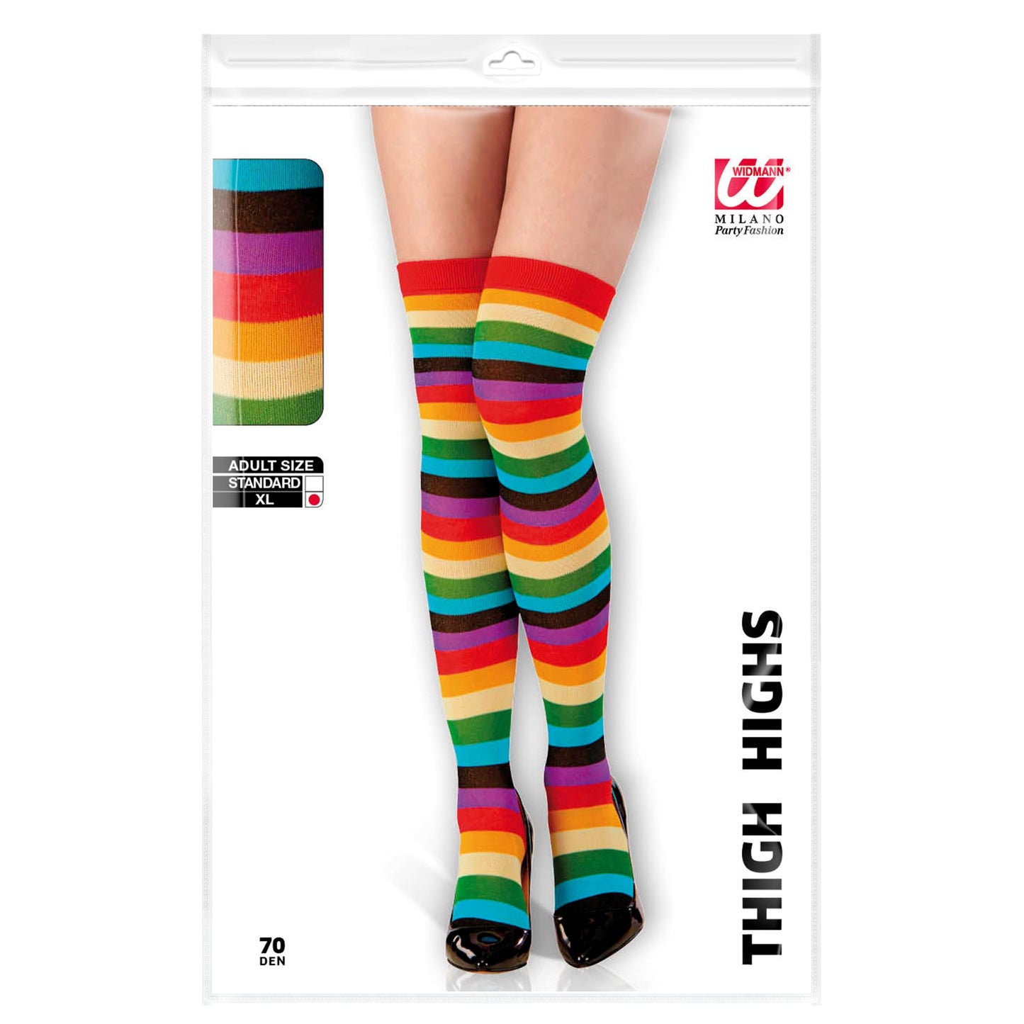 "REGENBOGEN ÜBERKNIESTRÜMPFE" (Starke Qualität) – Detailansicht