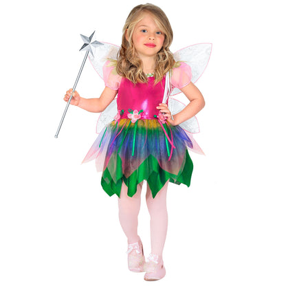 "REGENBOGENFEE" (Kleid, Flügel) – Vorderansicht