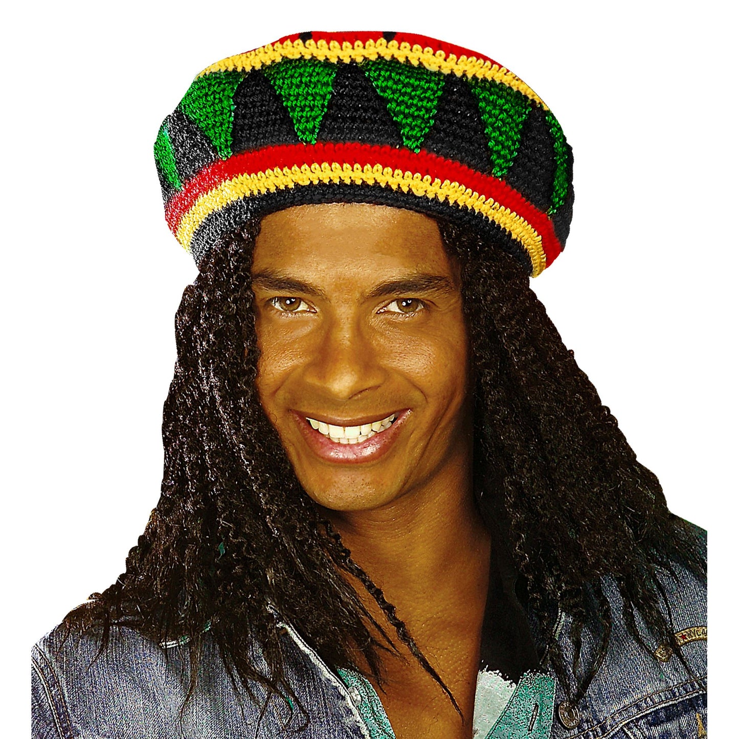 "REGGAE/RASTA HÄKELHUT" – Vorderansicht
