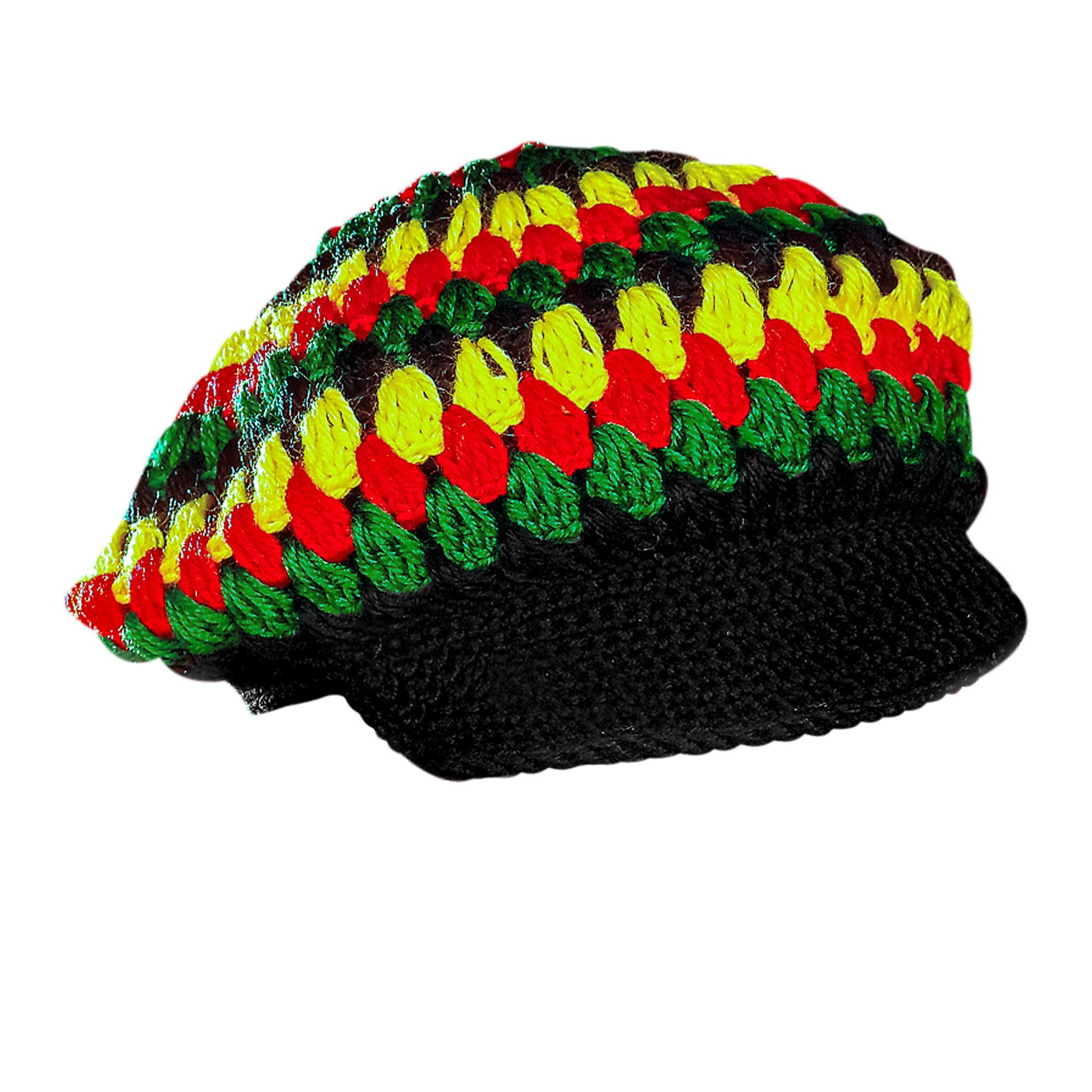 "REGGAE/RASTA HÄKELMÜTZE" – Vorderansicht