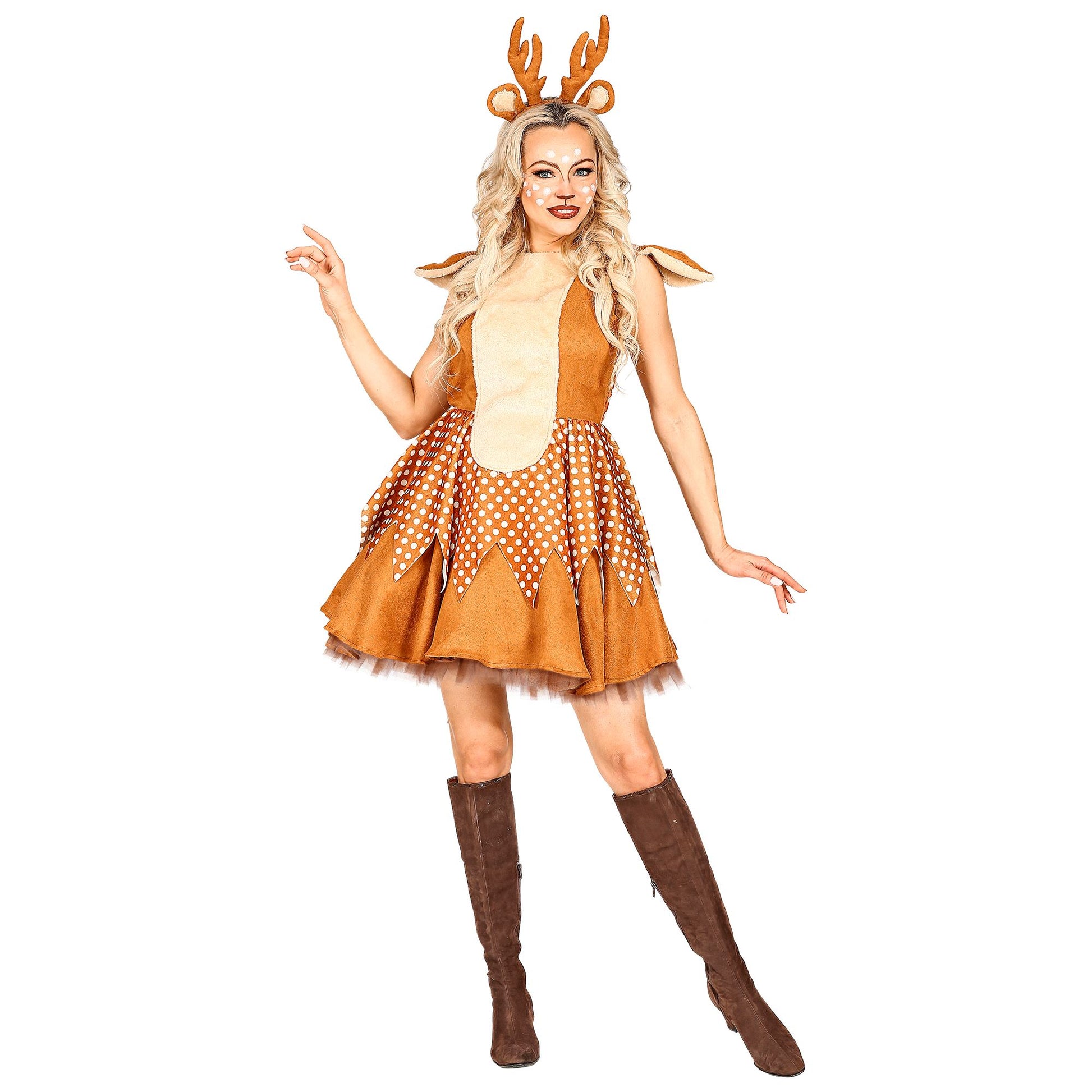 "REH" (Kleid mit Unterrock, Haarreif) – Vorderansicht