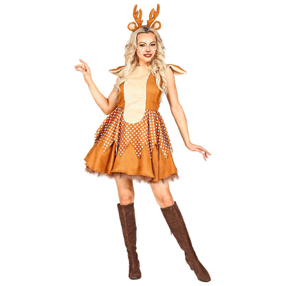 "REH" (Kleid mit Unterrock, Haarreif) – Vorderansicht