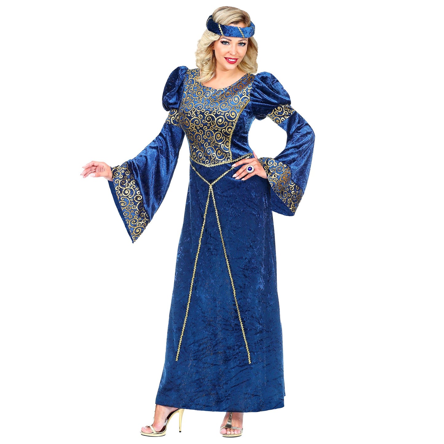 "RENAISSANCE DAME" (Kleid, Kopfschmuck) – Vorderansicht