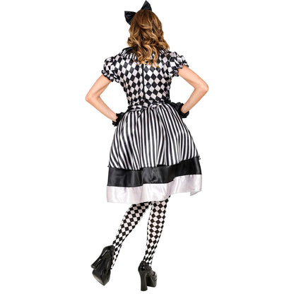 "RETRO CLOWN" (Kleid mit Clownkragen, Haarschleife, Handschuhe) – Ansicht 4