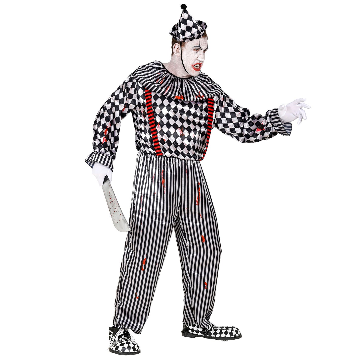 "RETRO CLOWN" (Overall mit Clownkragen und Hosenträgern, Kopfbedeckung) – Ansicht 3