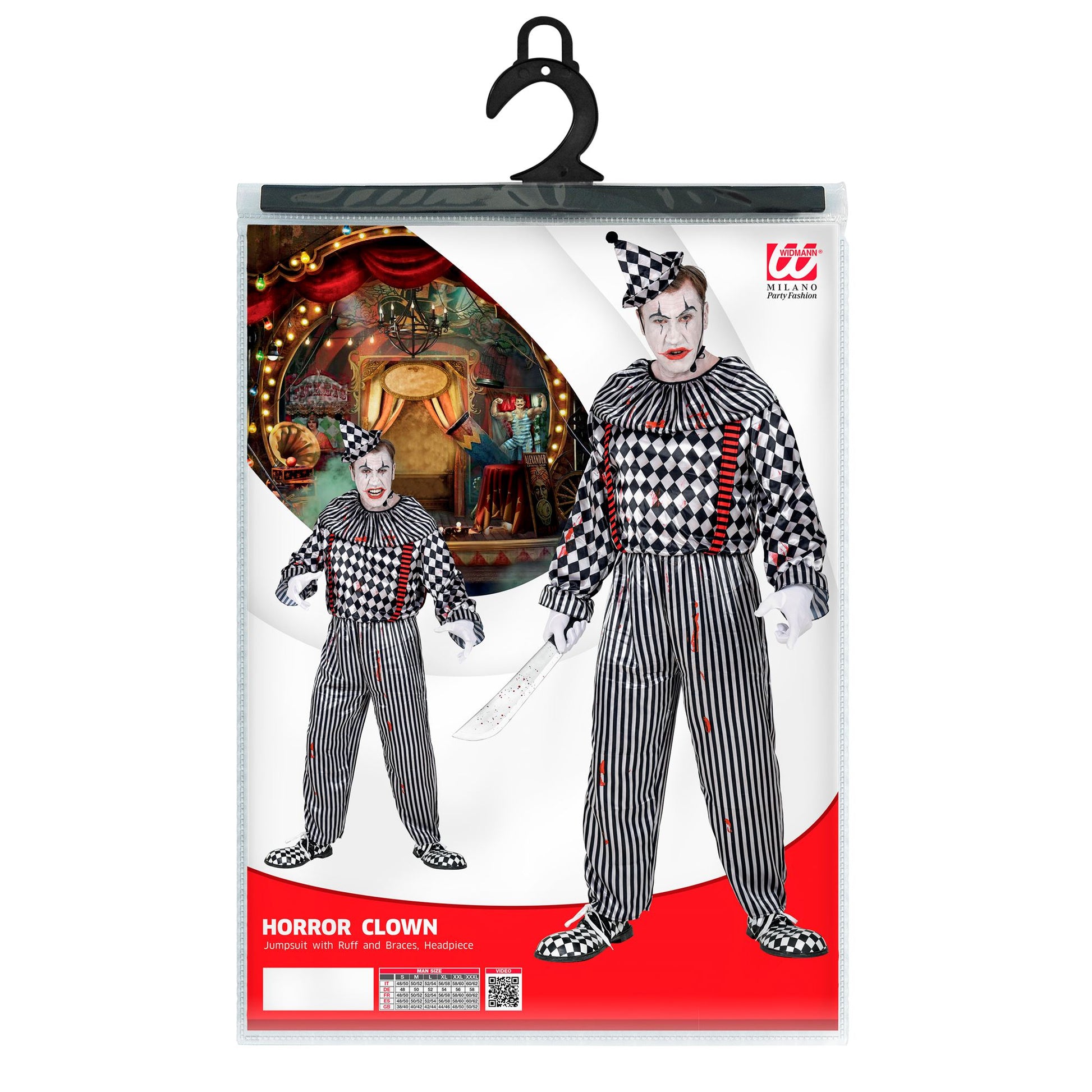 "RETRO CLOWN" (Overall mit Clownkragen und Hosenträgern, Kopfbedeckung) – Ansicht 5