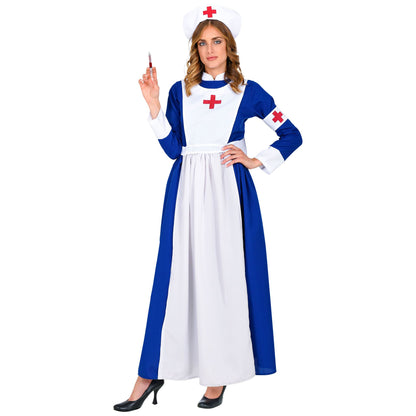 "RETRO KRANKENSCHWESTER" (Kleid, Haube, Armbinde) – Detailansicht